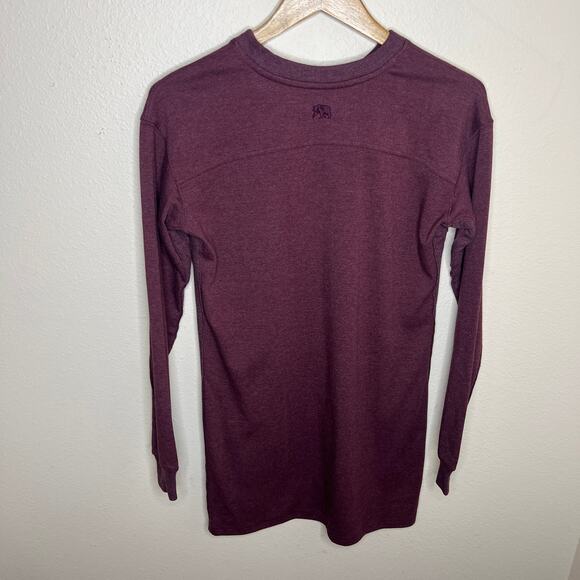 The Normal Brand Puremeso Weekender Dress Long Sleeve Wine Heather Sz XS - Picture 5 of 11
